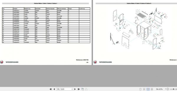 Weidemann Wheel Loader 2006 P50 Spare Part List 2