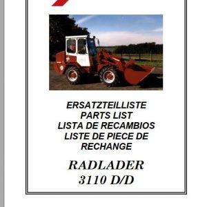 Weidemann Wheel Loader 3110 DD Spare Part List 1