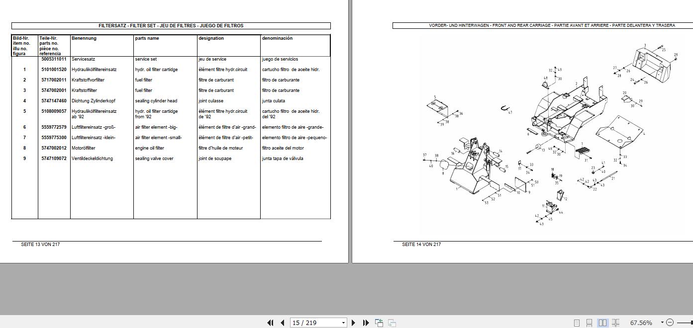 Weidemann Wheel Loader 3110 DP Spare Part List 2