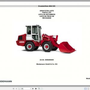 Weidemann Wheel Loader 4004 DD Spare Part List 1