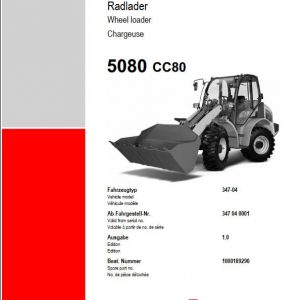 Weidemann Wheel Loader 5080 CC80 Spare Part List 1