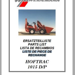 Weidemann Wheel Loader Hoftrac 1015 Dp Spare Part List 1