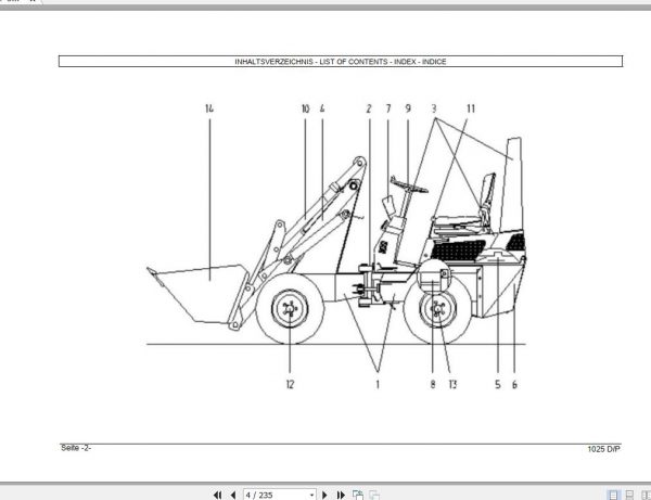 Weidemann Wheel Loader Hoftrac 1025 DP Spare Part List 2