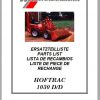 Weidemann Wheel Loader Hoftrac 1030 DD Spare Part List 1