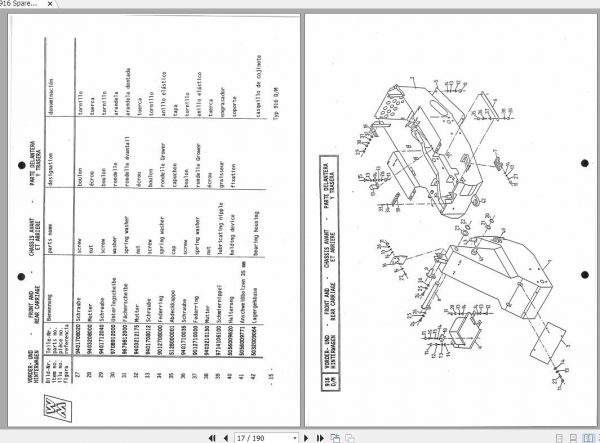 Weidemann Wheel Loader Hoftrac 916 Spare Part List 2
