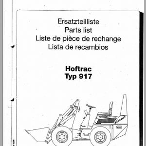 Weidemann Wheel Loader Hoftrac 917 Spare Part List 1