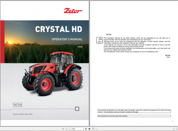 Zetor Tractor Update 2021 Operators Manual Training Manual English CD 3