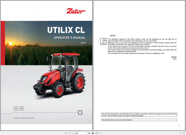 Zetor Tractor Update 2021 Operators Manual Training Manual English CD 5