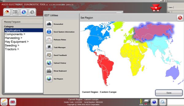 AGCO EDT Electronic Diagnostic Tool V1.101.21103.808 Updated 2021.3 Release 06.2021 Diagnostic Software 5