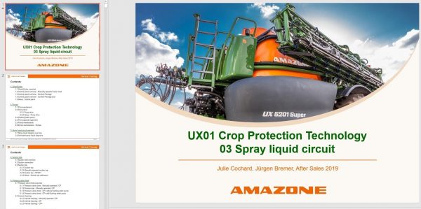 Amazone UX 5201 Super Field Sprayer Service Training PFS S2 UX01 GB 2