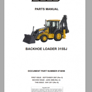 BELL 315SJ Backhoe Loader Parts Manual 874098 1