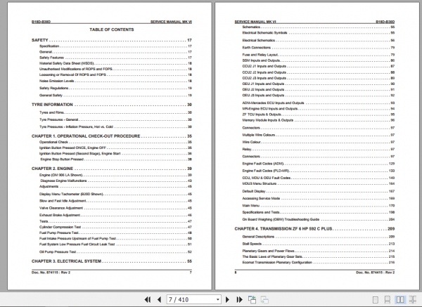 BELL B18D B20D B25D B30D Articulated Dump Truck Mk VI Service Manual 874115 rev 3 2