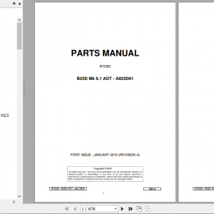 BELL B25D Mk 6.1 Articulated Dump Truck Parts Manual 872262 1