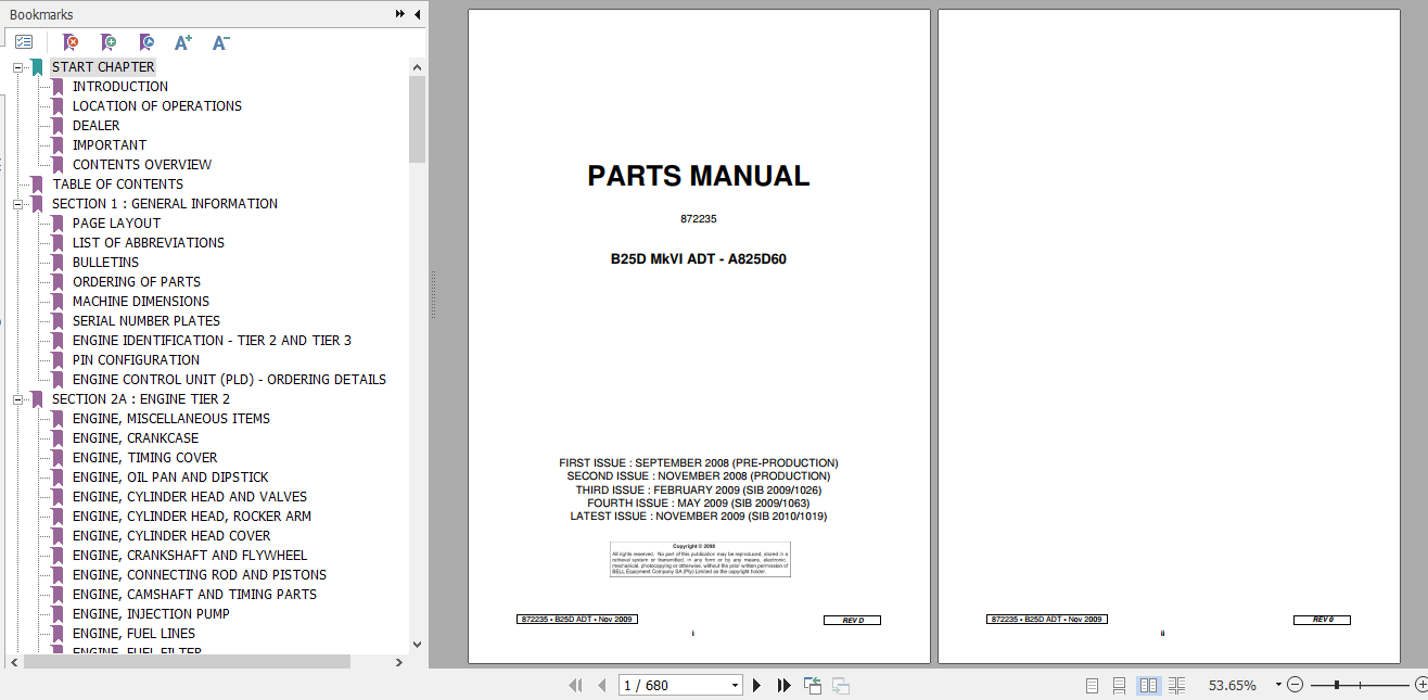 BELL B25D Mk VI ADT Parts Manual 872235 1