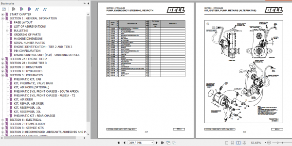 BELL B30D MK7.2 Articulated Dump Truck Parts Manual 872336 3