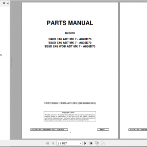BELL B35D B40D MK 7 Articulated Dump Truck Parts Manual 872310 1