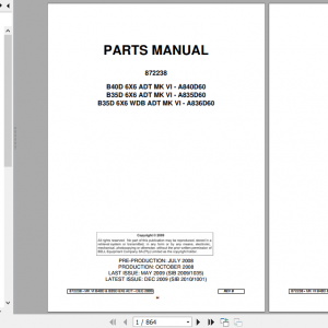 BELL B40D B35D B35D WDB ADT Mk VI Parts Manual 872238 1