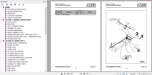 BELL B45D 6X6 SS MK 6.1 Articulated Dump Truck Parts Manual 872271 2