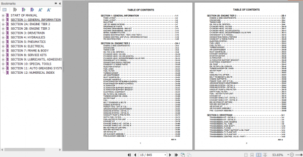 BELL B45D B50D MK 7 Articulated Dump Truck Parts Manual 872311 2
