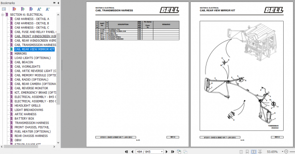 BELL B45D B50D MK 7 Articulated Dump Truck Parts Manual 872311 3