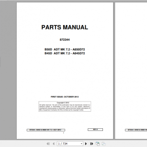 BELL B45D B50D MK7.2 Articulated Dump Truck Parts Manual 872244 1