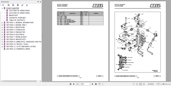 BELL B45D B50D MK7.2 Articulated Dump Truck Parts Manual 872244 3