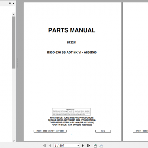 BELL B50D 6X6 SS Mk VI Articulated Dump Truck Parts Manual 872241 1