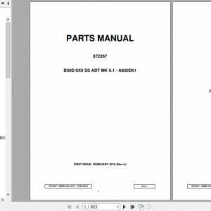 BELL B50D Mk 6.1 Articulated Dump Truck Parts Manual 872267 1