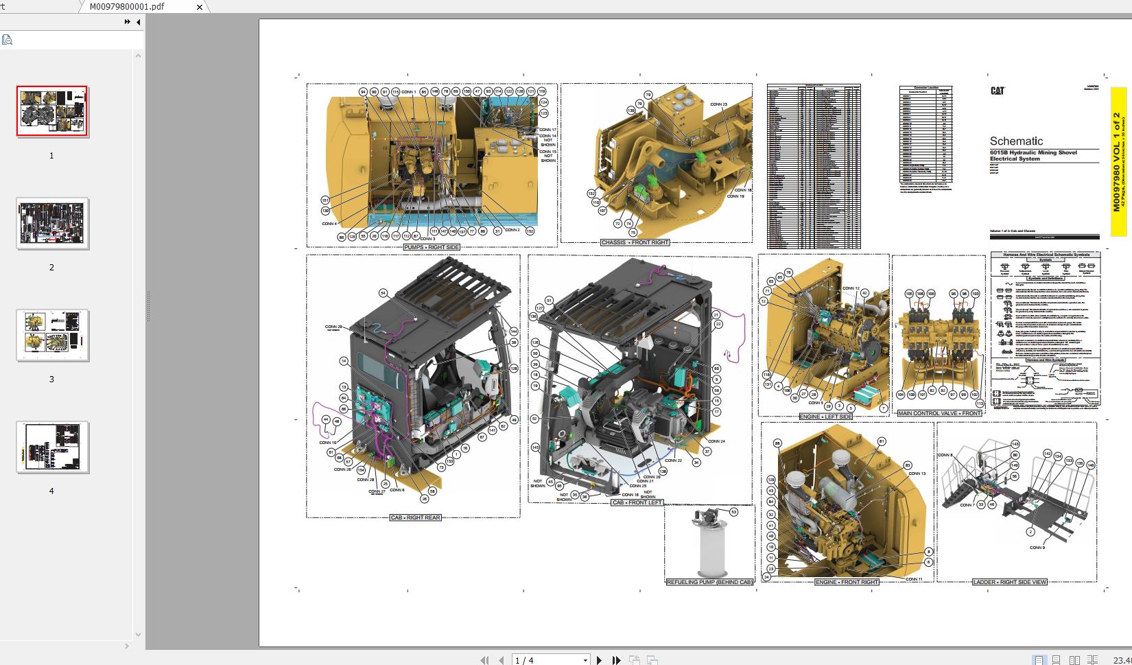 CAT Hydraulic Mining Shovel 6015B Electrical & Hydraulic Schematic