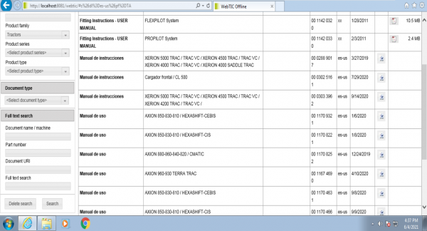 CLAAS WebTIC Offline ES US 06.2021 Operator Manual Repair Manual Service Documentation DVD 1