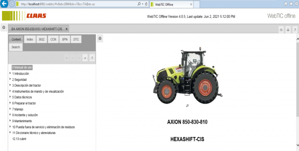 CLAAS WebTIC Offline ES US 06.2021 Operator Manual Repair Manual Service Documentation DVD 2