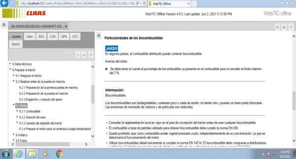 CLAAS WebTIC Offline ES US 06.2021 Operator Manual Repair Manual Service Documentation DVD 4