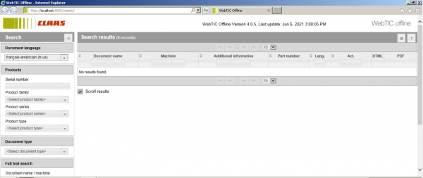 CLAAS WebTIC Offline FR ES 06.2021 Operator Manual Repair Manual Service Documentation DVD 1 1