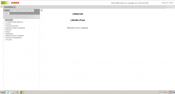 CLAAS WebTIC Offline Italian Language 06.2021 Operator Manual Repair Manual Service Documentation DVD 7