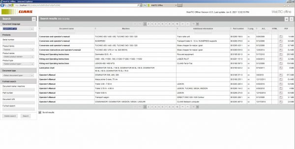 CLAAS WebTIC Offline UK Ukraina 06.2021 Operator Manual Repair Manual Service Documentation DVD 3 1