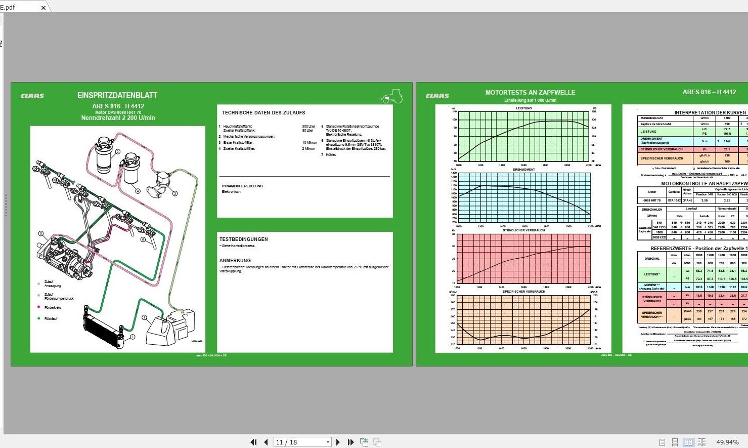 Claas ARES 806 Technical System Service Manual ENFRDE 1