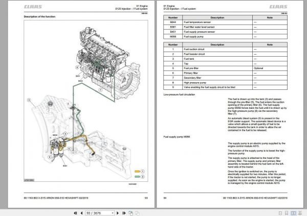Claas ARION 650 510 Technical System Service Manual EN 2