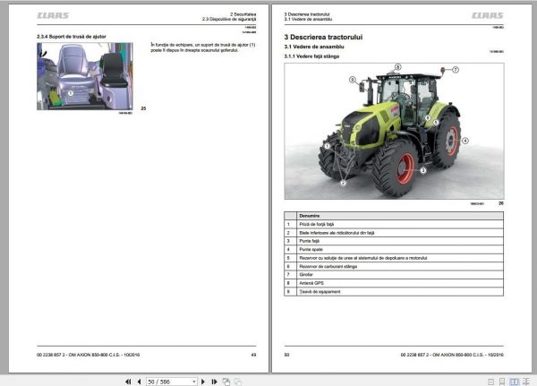 Claas ARION 850 840 830 820 810 800 C.I.S User Manual RO 1