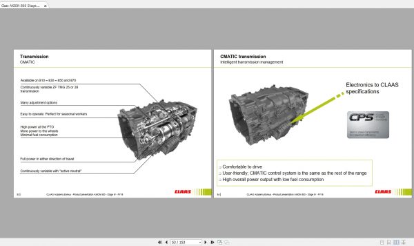 Claas AXION 800 Stage IV MR Product Presentation 2018 Training Manual EN 3