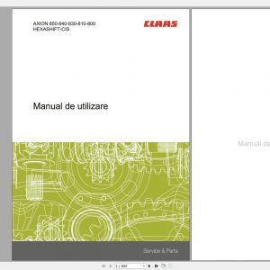 Claas AXION 850 840 830 810 800 User Manual RO 1