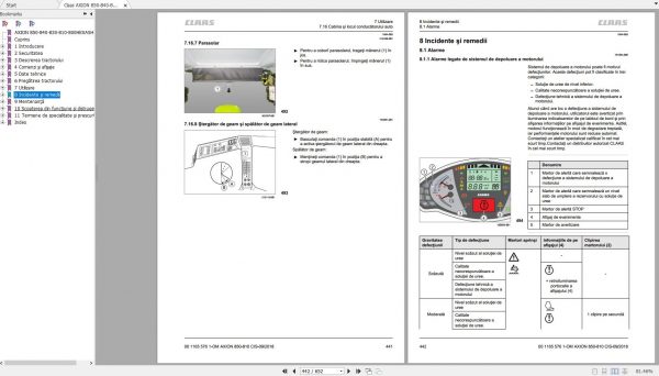 Claas AXION 850 840 830 810 800 User Manual RO 3