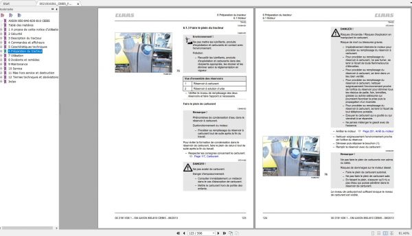 Claas AXION 850 840 830 810 Technical System Service Manual FR 3