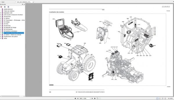Claas AXION 850 840 830 810 Technical System Service Manual FR 4
