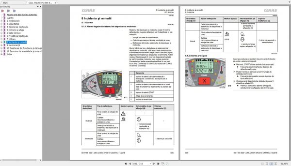 Claas AXION 870 850 830 810 CMATIC User Manual RO 3