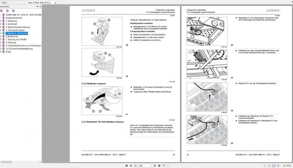 Claas CORIO 880875870680675670575570475470 Operator Manual DE 3
