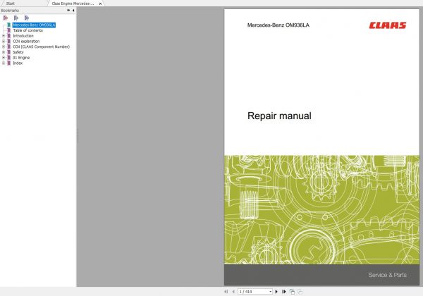 Claas Engine Mercedes Benz OM936LA EN Repair Manual 1