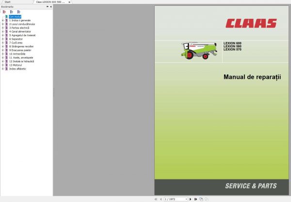 Claas LEXION 600 580 570 Repair Manual RO 1
