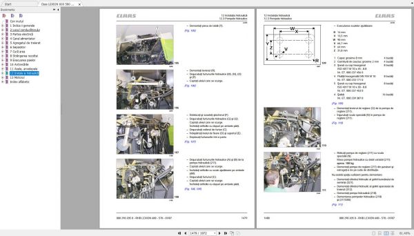 Claas LEXION 600 580 570 Repair Manual RO 4