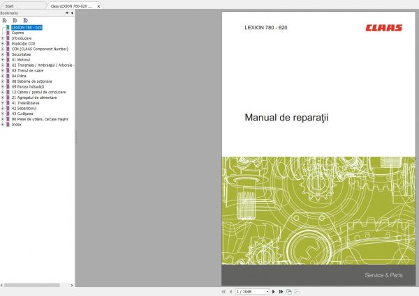 Claas LEXION 780 620 Repair Manual RO 1