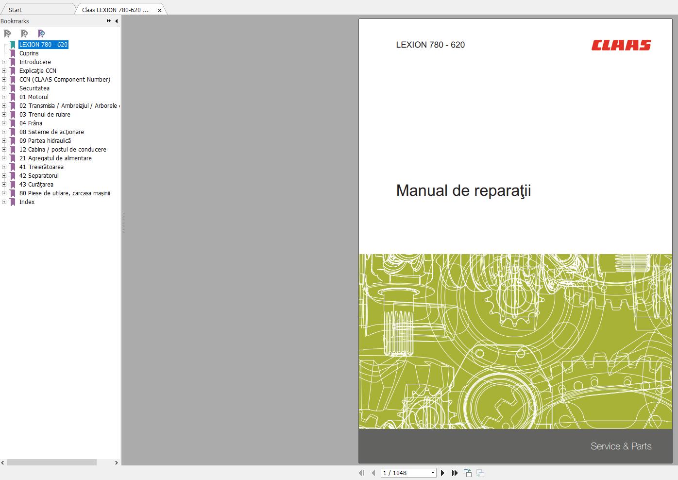 Claas LEXION 780 620 Repair Manual RO 1